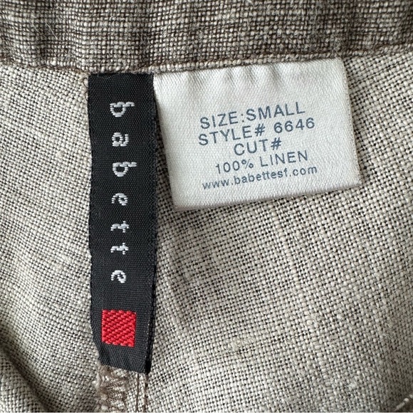 BABETTE San Francisco 100% linen wide leg baggy pants EUC F - Picture 9 of 9